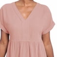 thumbnail image 4 of Briggs Womens V-Neck Linen Blend Dress Size: M, Color: Misty Mauve, 4 of 5