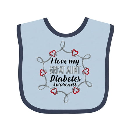 

Inktastic I Love My Great Aunt Diabetes Awareness Gift Baby Boy or Baby Girl Bib