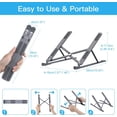 thumbnail image 4 of Support d'Ordinateur Portable Réglable, Support Ergonomique Pliable à 8 Niveaux, Supporte jusqu'à 17 Pouces d'Ordinateurs Portables et Tablettes, Cadre en Alliage d'Aluminium, Ventilation de Bureau pour Dissipation Thermique, 4 of 8