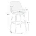 thumbnail image 7 of CHITA 30 inch Counter Height Swivel Bar Stools Low Back Set of 2,Faux Leather in Cognac Brown, 7 of 7