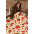 thumbnail image 5 of Yibo Strawberry Cherry Pattern Flannel Soft Warm Cute Strawberry Fruits Blanket Fleece Bed Couch Living Room Blanket for Kids Adults, 5 of 8