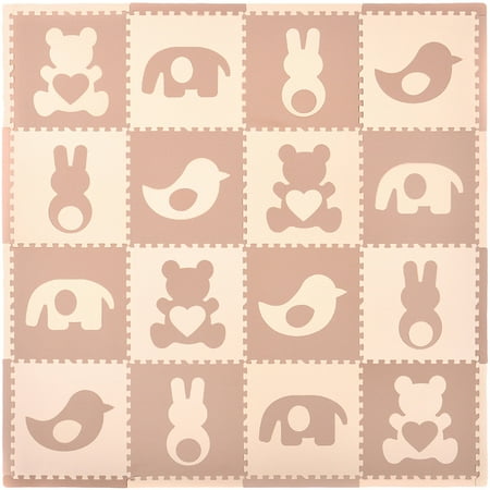 Tadpoles Playmat Set, 16pc, Teddy and Friends, Brown/Cream