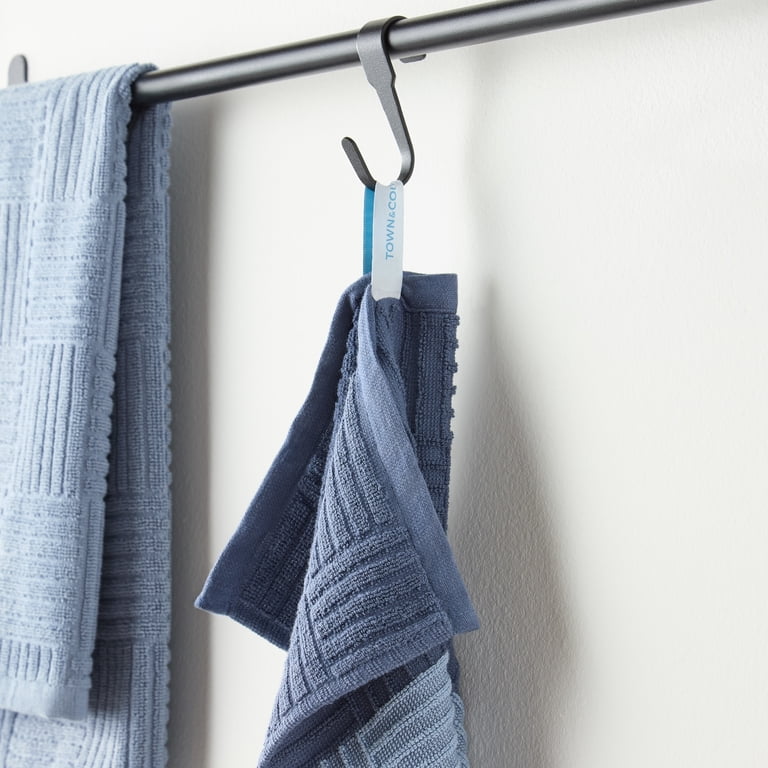 Town & Country Antimicrobial Cotton Kitchen Towels, 4-Pack Blue photo 4