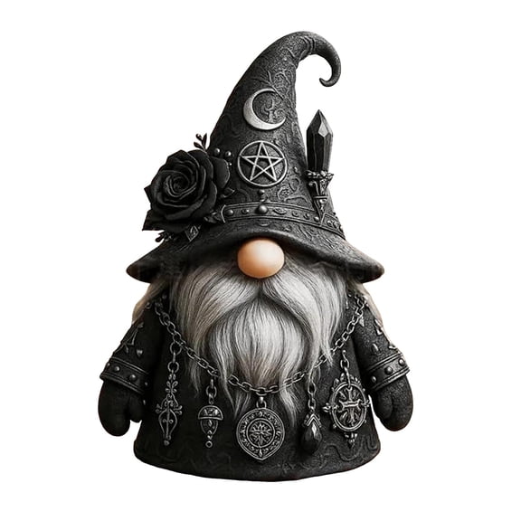Mozhitti Gothic Gnome Macabre Dark Garden Dwarf Figurine Yard Gnome Decoration Unique Gothic Collectible Ornament Gift Enthusiasts And Frien