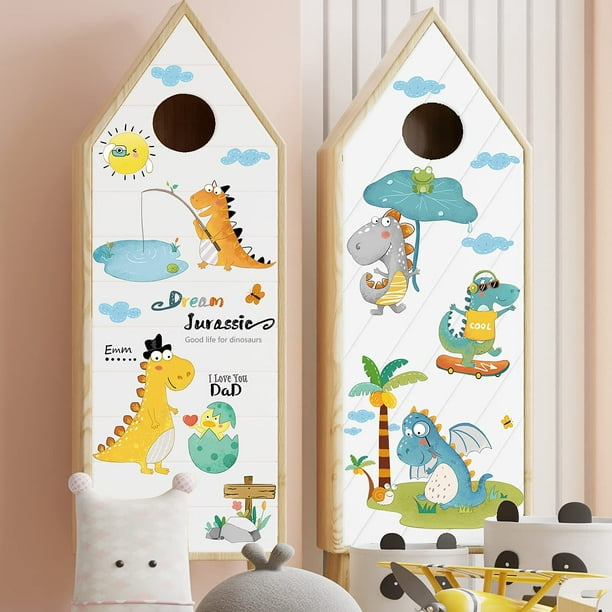 Stickers Enfant Dinosaures pour Décoration Murale de Chambre Garçon