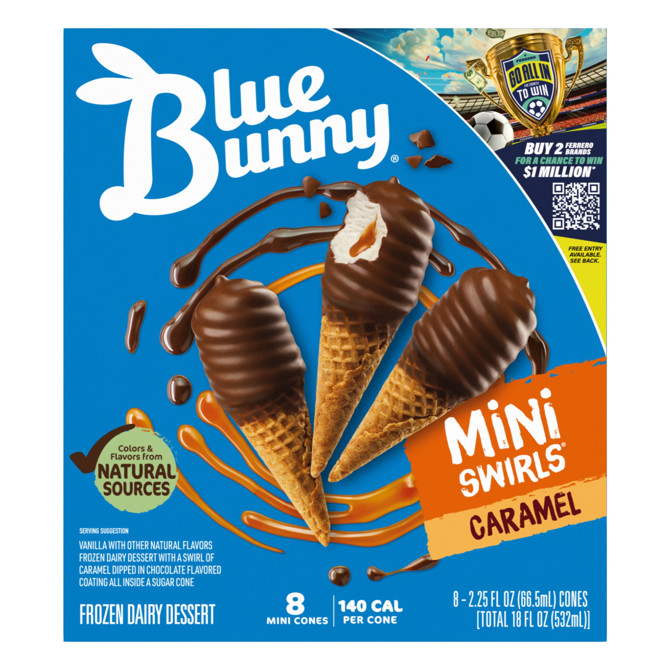 【mimirin様】専用・青360g × 2袋≪リクエスト特割特価≫ Blue Bunny Mini Swirls Caramel Cones, Frozen Dessert with