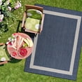 thumbnail image 5 of Outdoor Rug 6x9  Modern Outside Rugs For Patios Porches Waterproof Durable Washable Non-shedding Easy-to-clean Indoor Area Carpet (6 X 9 Bordered - Blue/white), 5 of 9