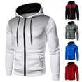 thumbnail image 4 of Huowey Sweatshirt For Men Full Zip Casual Hoodie Slim Fit Long Sleeve Sport Sweatshirt Large Size With Pocket Coats,White,Xl, 4 of 6