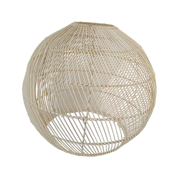 Pantalla de lámpara colgante de ratán, cubierta de luz colgante, lámpara de araña de cesta clásica redonda, pantalla para restaurante, sala de estar,