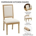 thumbnail image 6 of Furniliving French Country Dining Chairs Set of 2, Dining Room Chairs with Rubber Wood Legs, Beige, 6 of 10
