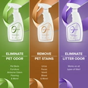 Zero Odor Pet Odor Eliminator Spray Kit with Litter Box Deodorizer and Stain Remover Set of 3