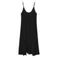thumbnail image 6 of Kvture Women Flowy Tiered Maxi Dress Sleeveless Cami Sundress Adjustable Strap Long Beach Sun Dresses Vacation House Dress Black, 6 of 6