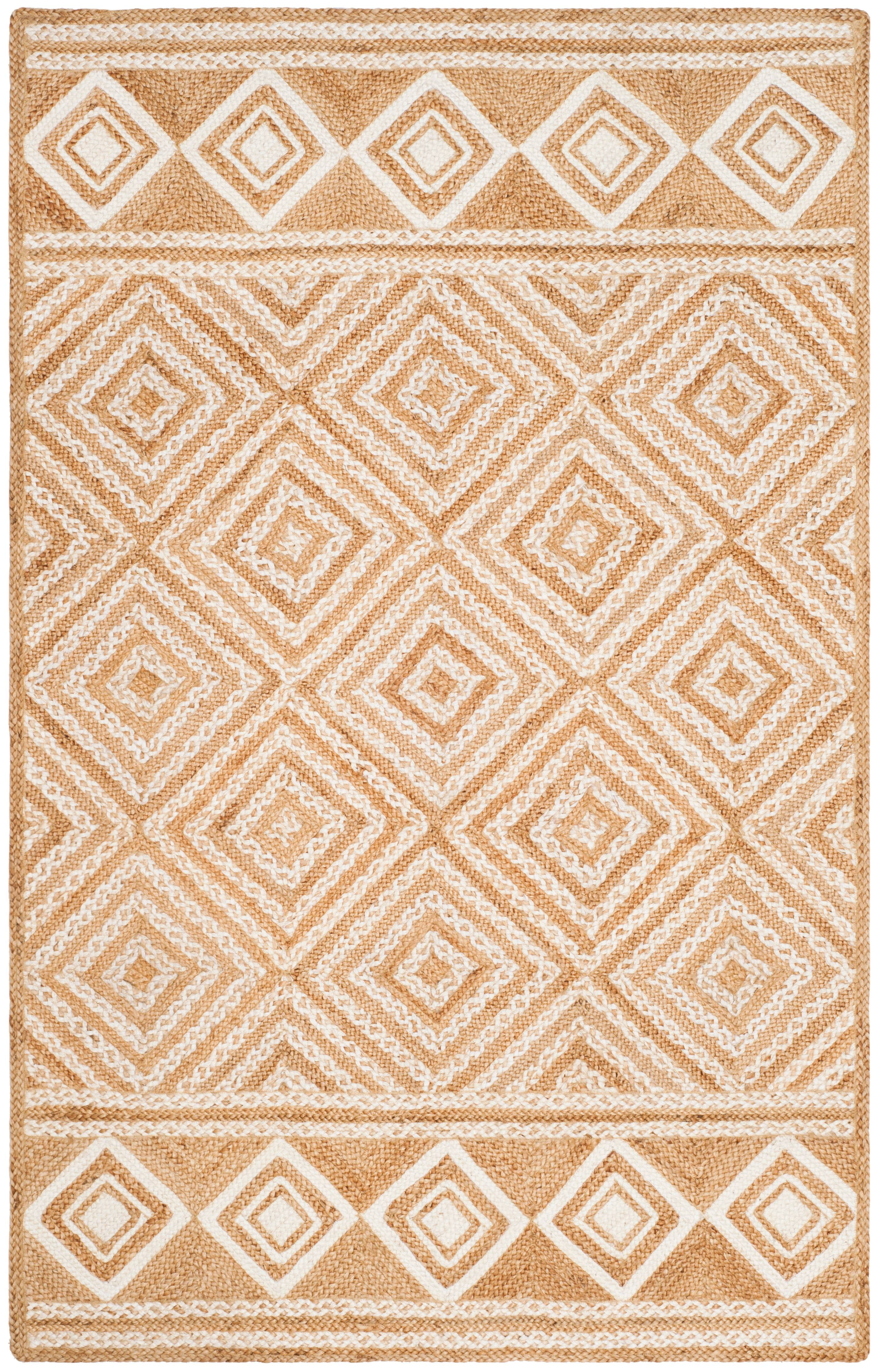 SAFAVIEH Natural Fiber Davina Geometric Braided Jute Area Rug, Natural