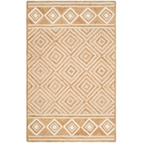SAFAVIEH Natural Fiber Davina Geometric Braided Jute Area Rug, Natural/Ivory, 6' x 9'