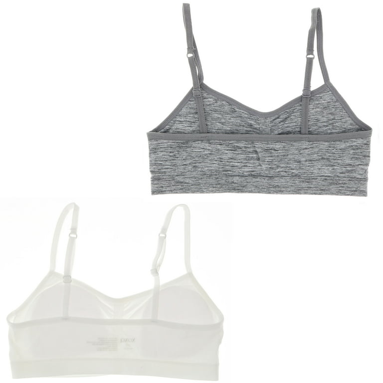 XOXO Girl's Lightly Lined Training Bra 2 Pack - Heather Grey & Pink -  X-Large 36 
