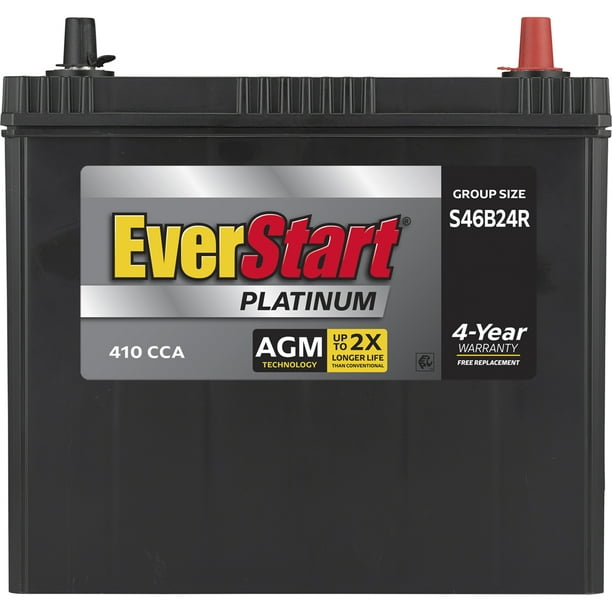EverStart Platinum AGM Automotive Battery, Group Size S46B24R 12