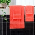 thumbnail image 4 of MALLONI HOME Ultra Soft 6 Pack Cotton Towel Set, Contains 2 Bath Towels 28x55 inch, 2 Hand Towels 16x24 inch & 2 Wash Coths 12x12 inch, Ideal for Everyday use, Compact & Lightweight - Coral Orange, 4 of 8