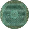 thumbnail image 1 of Ahgly Company Indoor Round Persian Turquoise Blue Traditional Area Rugs, 7' Round, 1 of 4