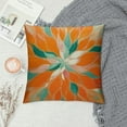 thumbnail image 2 of PRATYUS Orange Teal Grey Pillow Covers Dahlias Floral Modern Farmhouse Rustic Decorative Couch Pillow Cases with Zipper Home Decor for Living Room Bedroom Bed Cushion Outdoor 18x18in, 2 of 5