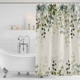 thumbnail image 2 of Sage Green Shower Curtain Set - Standard 72" x 72" Washable Bathtub Curtain with 12 Hooks, Eucalyptus Leaves Waterproof Fabric Stall Shower Curtains for Bathroom/Bathtub Décor, 2 of 6