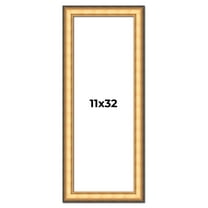 11x32 Frame Gold Plein Aire Solid Wood Picture Frame Width 2 Inches | Interior Frame Depth 0.5
