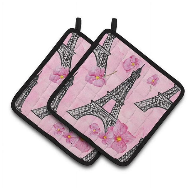 Carolines Treasures BB7511PTHD Aquarelle Fleurs Roses & Eiffel Tour Paire de Porte-Pots