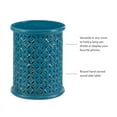 thumbnail image 6 of Linon Lainey Wood Hand Carved Side Accent Table in Blue, 6 of 10