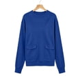 thumbnail image 6 of HOMBOM Crew Neck Sweatshirts for Women No Hood Long Sleeve with Pockets Cute Fall Sweat Shirts for Women Athletic Clothes, 6 of 7