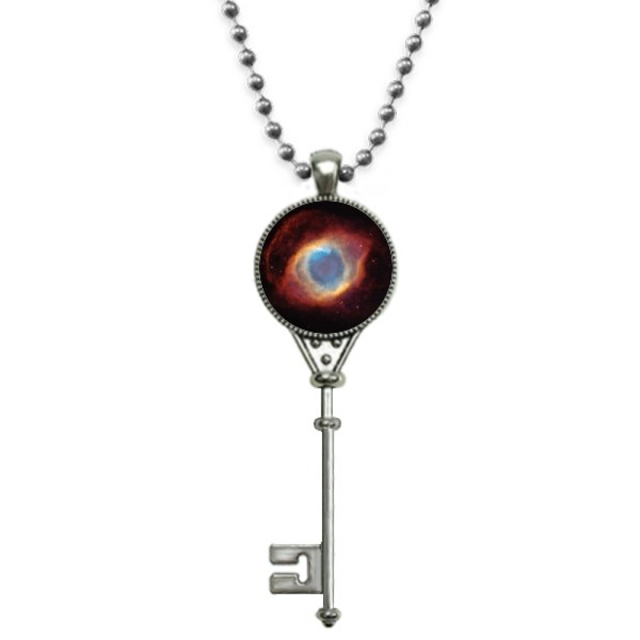 Rojo azul planeta estrella nebulosas Colgante Collar Vintage Llavero Plata Joyas Unbranded M