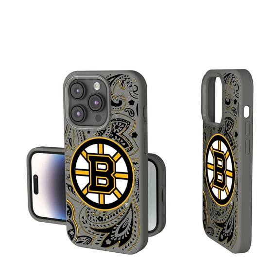 Keyscaper Gray Boston Bruins Paisley Soft Touch iPhone Case