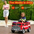 thumbnail image 6 of Neche Ride on Fire Truck, 12V Battery Powered Ride-On Toy Vehicle with Remote Control, Megaphone, Flashing Lights, Siren and Fire Extinguisher - For Boys and Girls Ages 3-8, 6 of 8