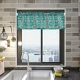thumbnail image 2 of Dreamtimes Flower Retro Art Ethnic Tiles Valance Curtains for Kitchen or Bathroom, 54x18in Valances Window Treatment Rod Pocket Drape Light Filtering Living Room Bedroom Decor, 2 of 6