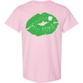 thumbnail image 3 of Inktastic St. Patrick's Day Lucky Lips with White Shamrock T-Shirt, 3 of 5