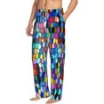thumbnail image 2 of Haiem Colorful Tie Dye Stained Glass 2 Men's Pajama Pants Ultra Lightweight Pjs Bottoms Sleepwear Bottom Pants with Pocket Drawstring-Small, 2 of 9