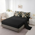 thumbnail image 5 of Homewish Female Men Women Floral Peony Bedding Comforter Set 7 Pieces,Chic Flowers Blossoms Full Bedding Set Lightweight,Retro Vintage Exotic Style Fitted Sheet Flat Sheet, 5 of 8