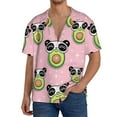 thumbnail image 3 of Disketp Men's Hawaiian Panda Avocado Print Shirts Button Down Holiday Beach Shirts-XX-Large, 3 of 7