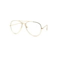 thumbnail image 2 of SA106 Classic Wire Rim Tear Drop Shape Pilot Clear Lens Eye Glasses Gold, 2 of 4