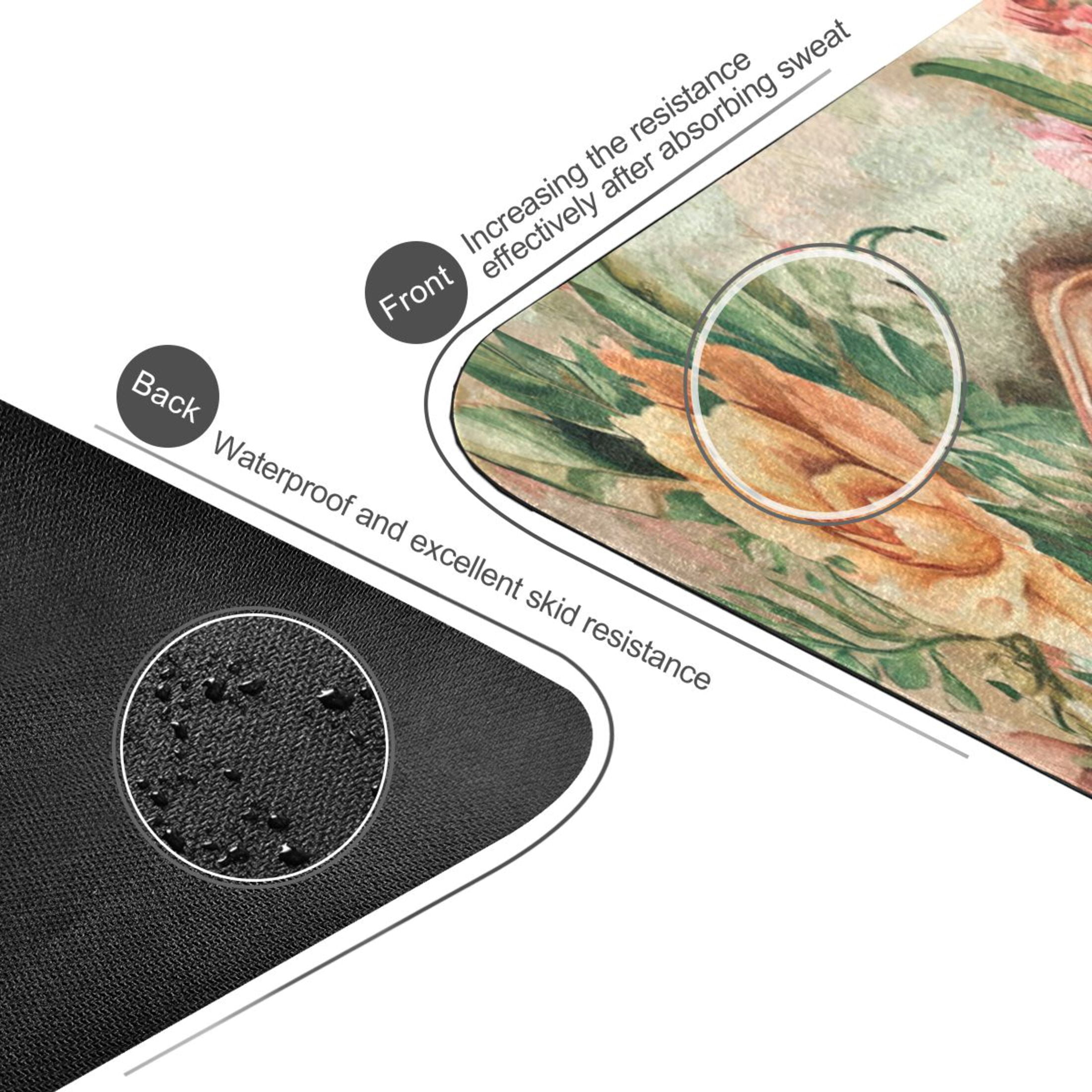 BZSMCE Yoga Mat Women Gramophone Surrounded by Roses Fitness Mat