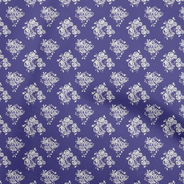 oneOone Rayon Violet Fabric Floral Fabric For Sewing Printed Craft Fabric By The Yard 56 Inch Wide