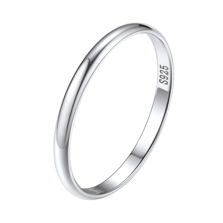 Silvora 925 Sterling Silver Eternity Ring, 2mm Band photo 1