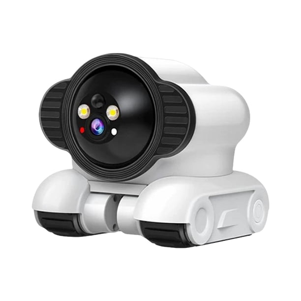 Cámara robot sobre ruedas, cámara de seguridad móvil para interiores, robusta, portátil y con doble lente, para la habitación de los niños o del bebé. Wi-Fi