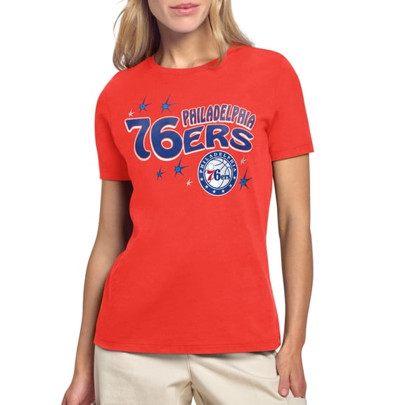 Women's Starter Red Philadelphia 76ers Fireworks T-Shirt
