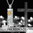 thumbnail image 3 of Sunflower Urn Necklace for Ashes Cylinder Bar Necklace for Ashes Memorial Pendant Keepsake Cremation Jewelry for Women, 3 of 9
