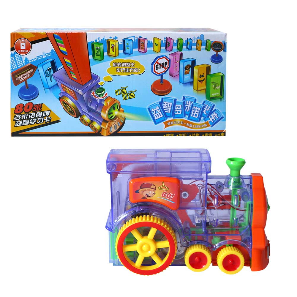 Juego Tren Domino Didactico Luces Sonido Niños 80 Pcs