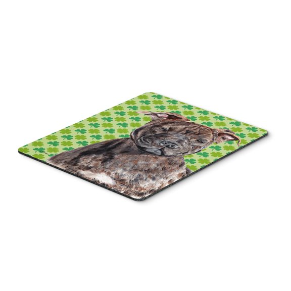 Carolines Treasures SC9729MP "Staffordshire Bull Terrier Staffie Lucky Shamrock St. Patricks Day Mouse Pad Hot Pad or