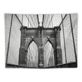 thumbnail image 5 of GOSMITH  Landscape Tapestry, USA New York Brooklyn Bridge Cityscape Scenery Photo Print, Wide Wall Hanging for Bedroom Living Room Dorm, 40x30, Charcoal Grey White, 5 of 7