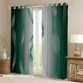 thumbnail image 2 of Gradient Green and Greyish White Blackout Curtains Ombre 2 Panels 38"Wx45"L Curtains & Drapes,Trippy Spiral Silver Wave Line Curtains,Abstract Art Room Decor Aesthetic, 2 of 6