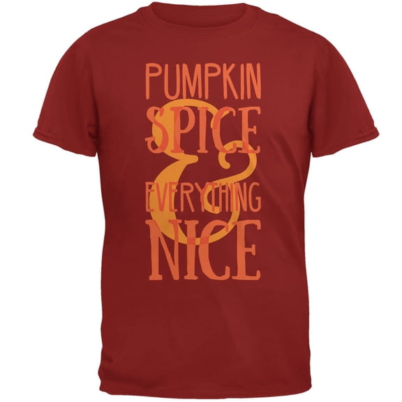 Autumn Pumpkin Spice & Everything Nice Cardinal Red Adult T-Shirt - Large