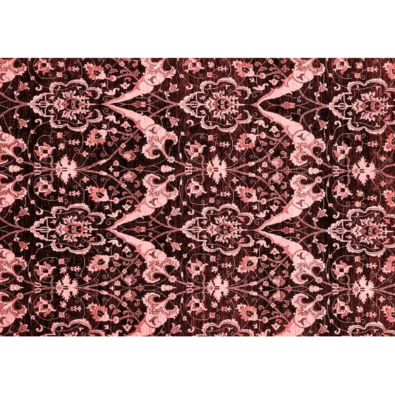 Ahgly Company Machine Washable Indoor Rectangle Abstract Red Modern Area Rugs, 2' x 5'