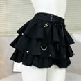 thumbnail image 6 of Skirts for Women Stylish Punk Rock Skirt with Lace Up Detail and Layered Design for High Waist Fashion Party Wear by Street Style Black XL, 6 of 8
